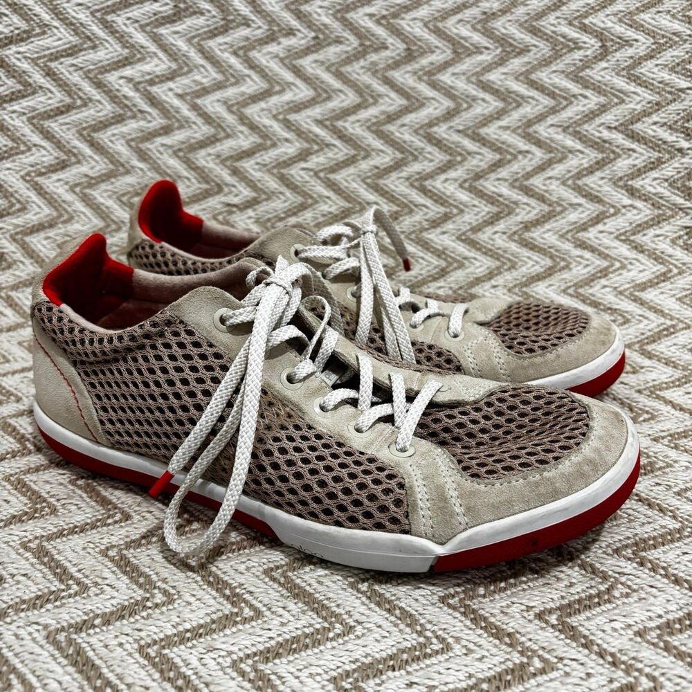 PLAE Women's Prospect Blush Sneakers Mesh Suede Tan Orange Size 6.5